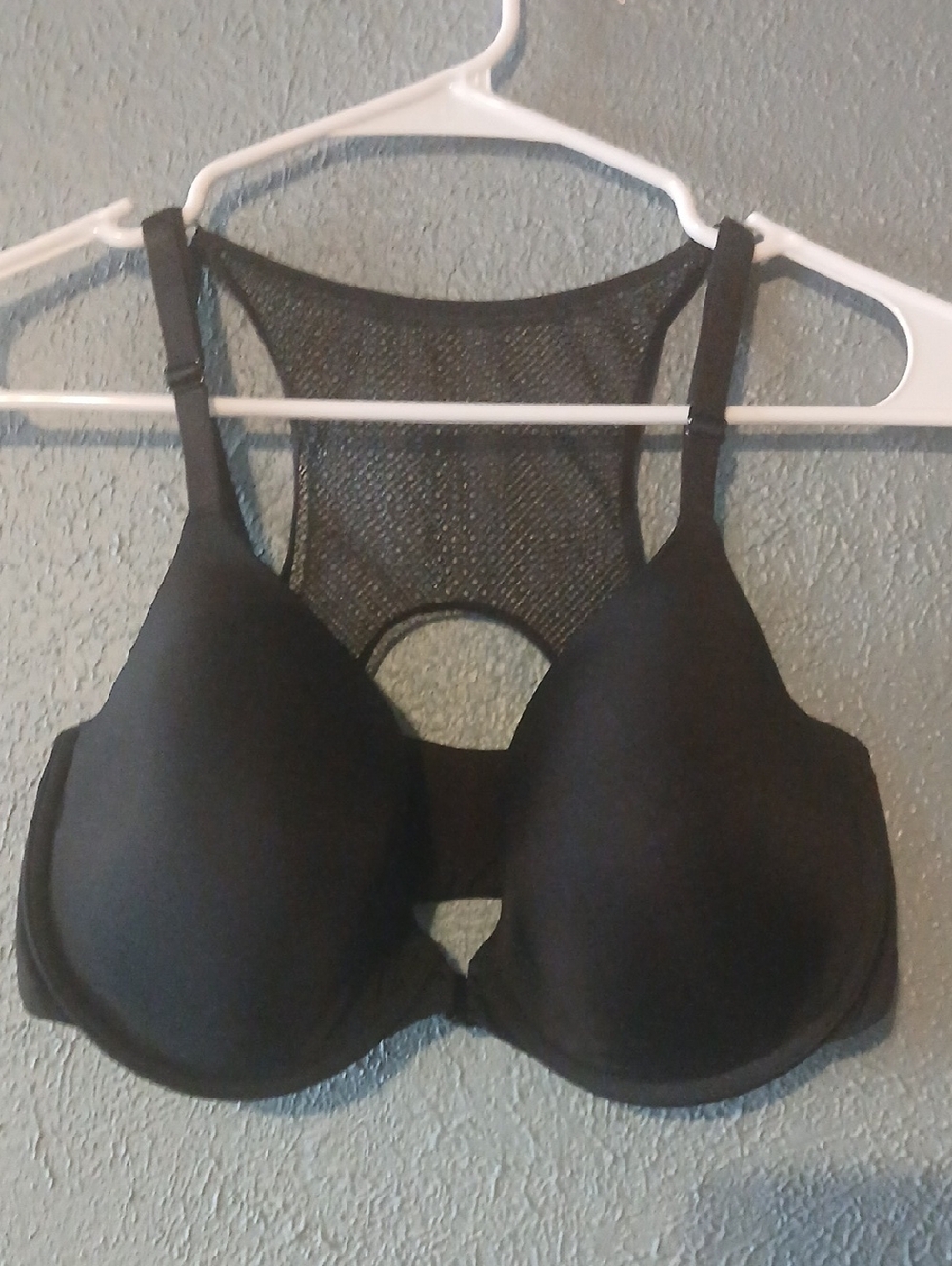 Victoria's Secret Black Padded T-Shirt Bra with Mesh Racerback